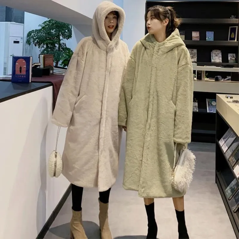 MONMOIRA зимние однотонные пальто с капюшоном из искусственного меха женские негабаритные толстые теплые меховые пальто и куртки верхняя одежда женская куртка cwf0210-5