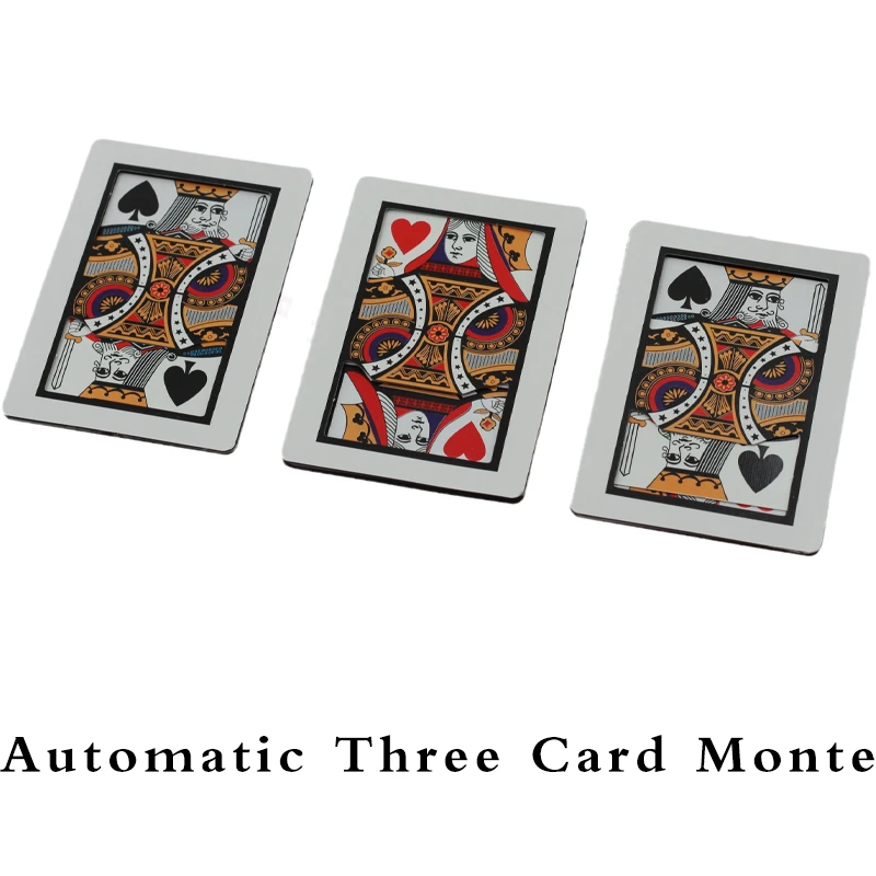 automatic three card monte (poker size,8.8x6.4cm),magic trick,stage,mentalism,close up,illusions,party trick,comedy,accessories automatic three card monte magic tricksthree card monte aliexpress automatic three card monte