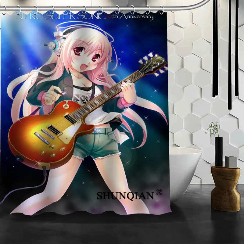 ShunQian Super Sonico, занавеска для душа для девочек, полиэфирная ткань, занавески для ванной, занавески для ванной комнаты, 3D, водонепроницаемая занавеска для ванной, крючок