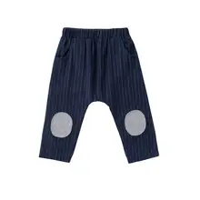 Новые штаны для маленьких мальчиков на осень и весну, детские брюки одежда для малышей повседневные эластичные хлопковые штаны в полоску для мальчиков 0-24 месяцев