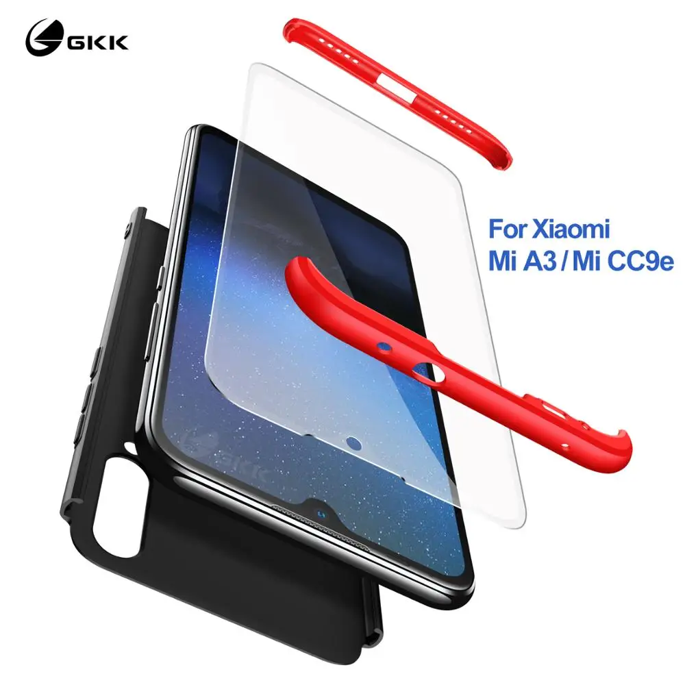 

GKK 3 in 1 Case for Xiaomi Mi A3 Case 360 full protection Armor Shockproof Matte PC Cover For Xiaomi CC9e case Coque Fundas