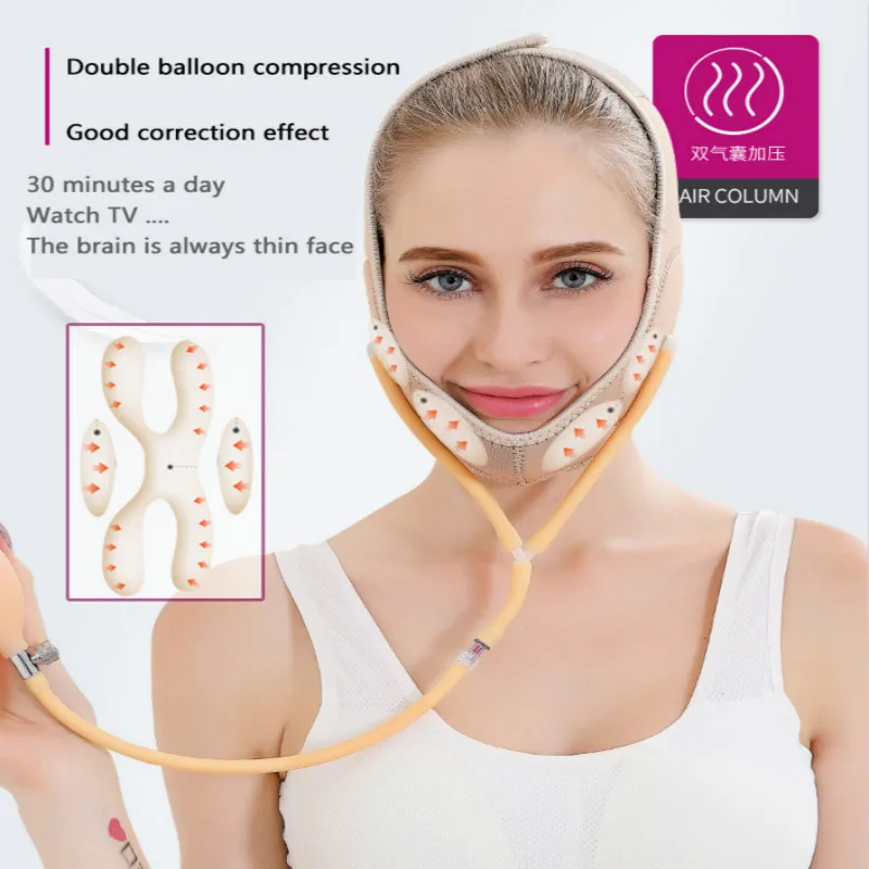 

New Gas Supercharging Face Lift Tools Thin Face Bandage Mask Anti Cellulite Slimming Belt Facial Thin Masseter Double Chin Belt
