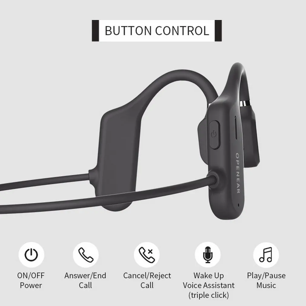 Open Ear Headphone Waterproof IPX6 Bluetooth Wireless Not In ear Ear Hook Comfortable Wearing Light Weight Sports Earphone