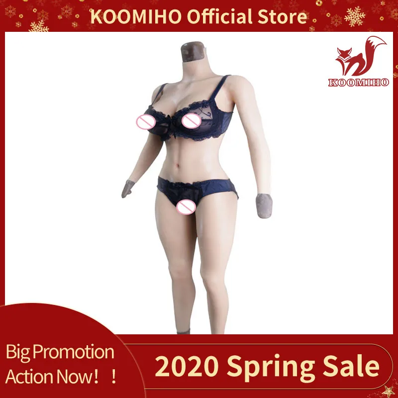 Günstige KOOMIHO C E TASSE 9 punkt Body mit Arm Gefälschte Titten Crossdresser Silikon Brust Formen Gefälschte Vagina Transen drag Queen 2G