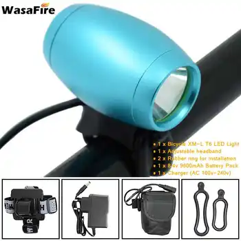

2019 New 3000 Lumen XML-T6 LED Bicycle Lamp front Headlight Riding Cycling Bike Front Light +9600mAh Battery Pack+Headband