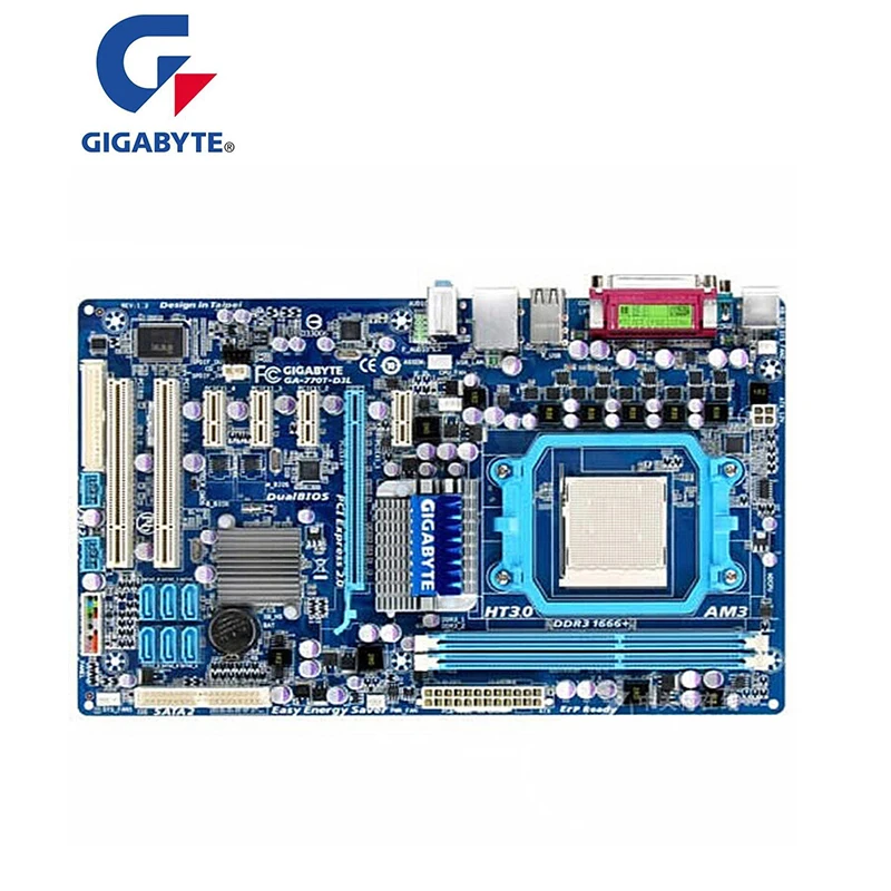 Материнская плата для Gigabyte оригинальная б/у настольного ПК 770T-D3L 770 Socket AM3 DDR3 SATA2