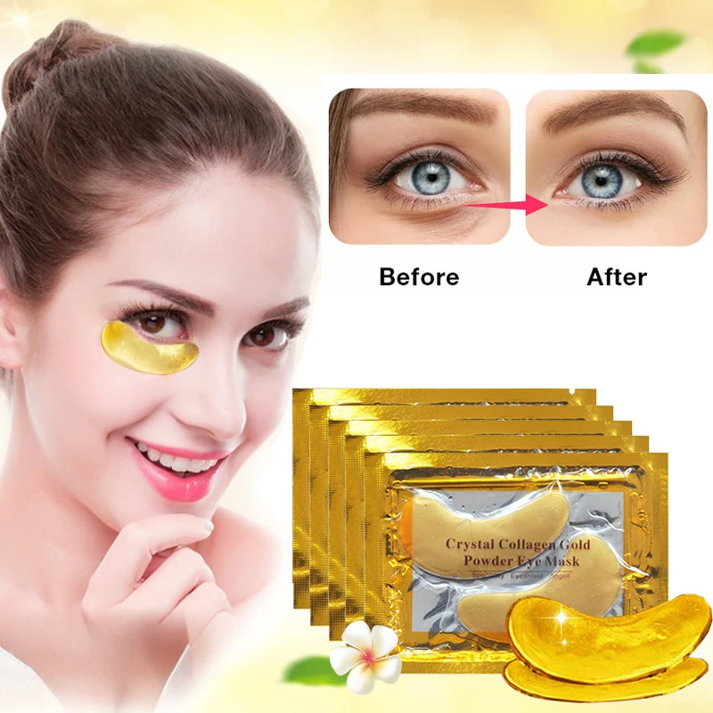 

1/3pair 24K Gold Crystal Collagen Eye Mask Eye Patches For Acne Eye Care Dark Circles Remove Anti-Aging Wrinkle Skin Care TSLM2