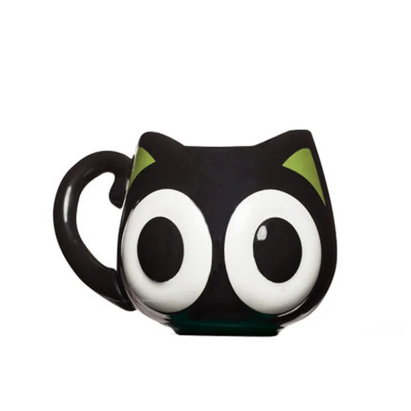 

MTJJ The Legend of LuoXiaohei Cartoon Cats 500ml Black Ceramic Cup Action Figure Pot-bellied Cup X2443