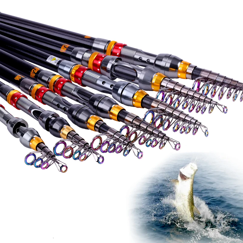 1.8-3.6m Telescopic Hard FRP Carbon Fiber Telescopic Fishing Rod 13BB Fishing Reel Wheel Portable Travel Spinning Rod Pesca
