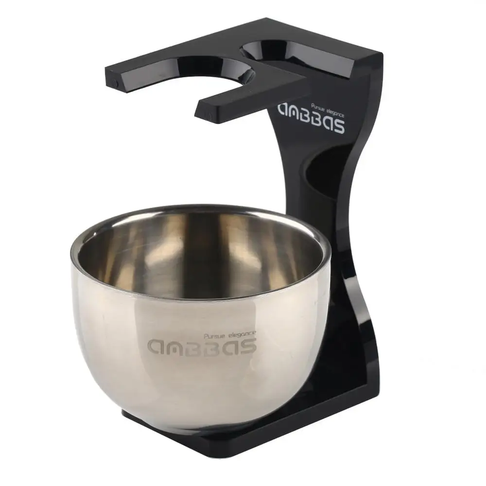 Hot Seller Unique Design Acrylic Shaving Stand & Stainless Steel Shave Brush Bowl by Anbbas 6M5D09qb
