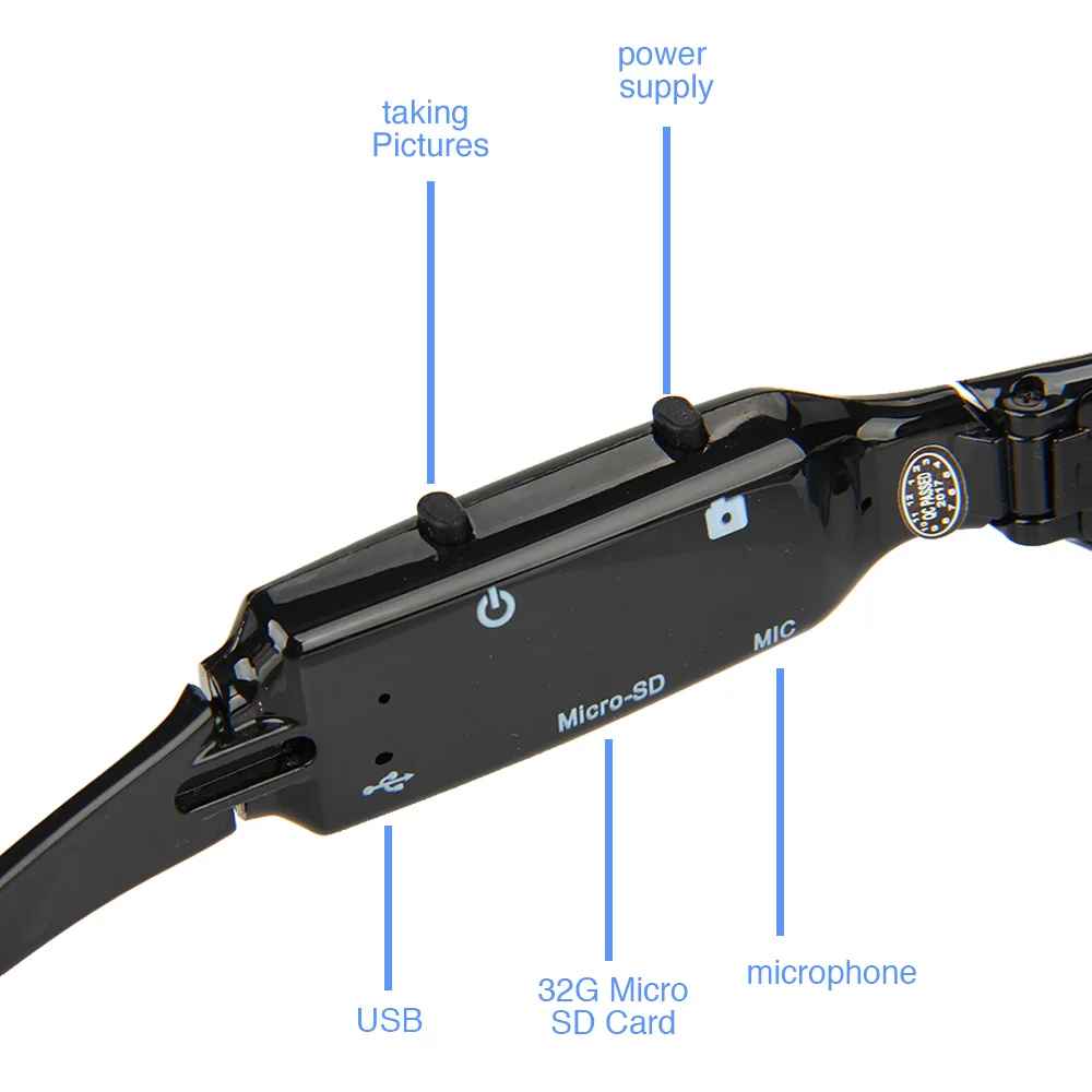 Маленькие секретные микро очки "мини" с видео камерой Cam Солнцезащитные очки Full HD 1080p Портативная Микро камера корпус мини камера цифровой видеорегистратор на велосипед DV