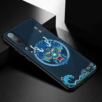 

Kirin Phoenix PU leather Embossed phone case For xiaomi mi 10 mi 10 pro mi10 mi10pro cover Retro chinese style