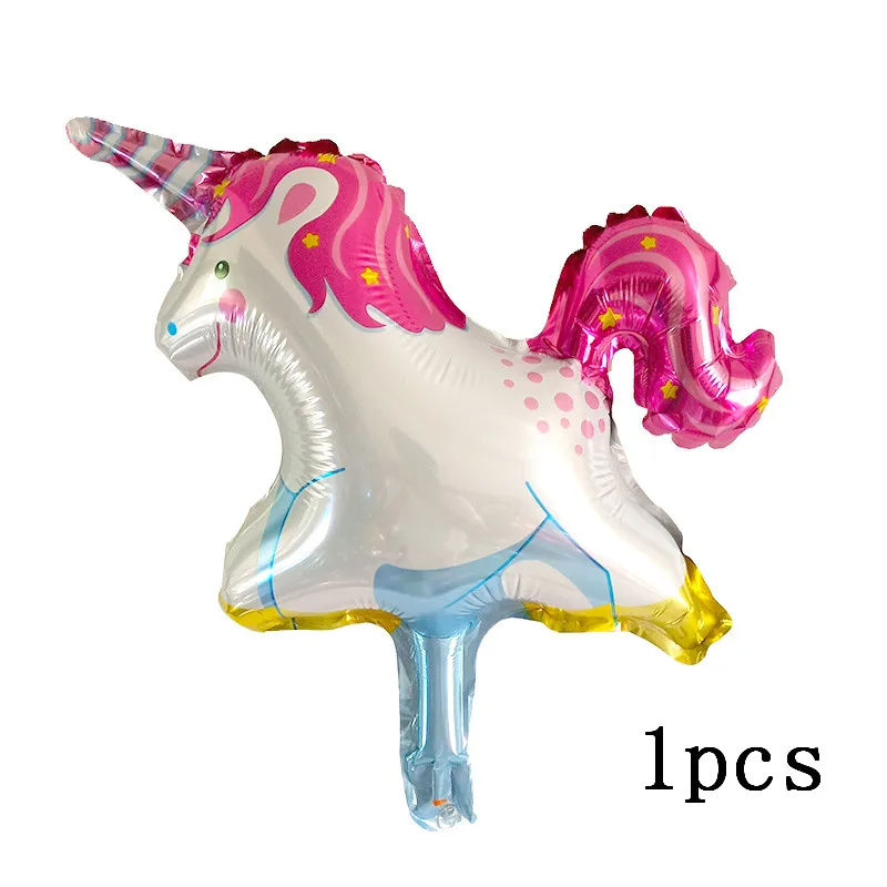 1 шт. 100*97 см Розовый пони 3D Маленькая Лошадь Единорог шары с днем рождения Единорог вечерние гелиевый воздушный шар покрытый фольгой дети животные игрушки Globos - Цвет: Серебристый