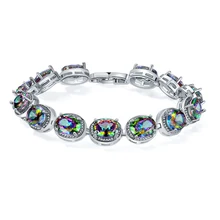 Горячая Распродажа женские вечерние браслеты подарок Серебряный огненный мистический Цирконий модные браслеты# AB003