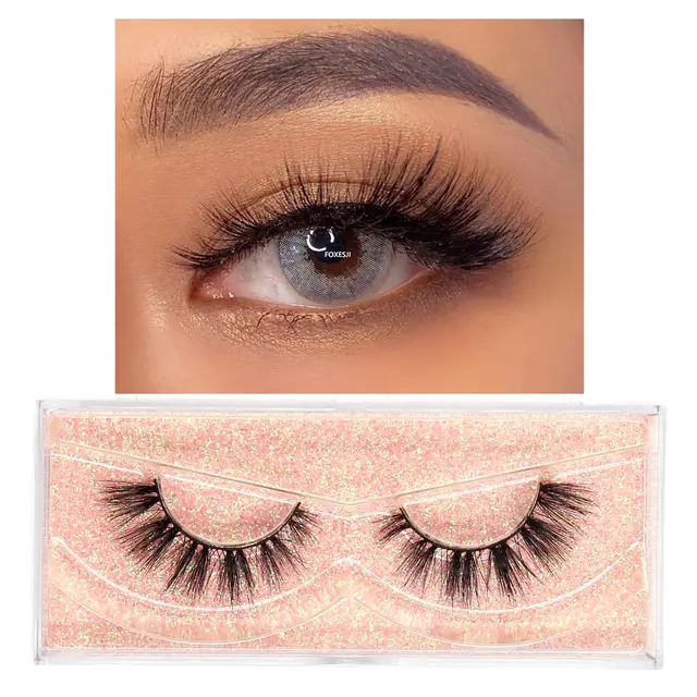 FOXESJI Makeup Eyelashes 3D Mink Lashes Fluffy Soft Wispy Natural Cross Eyelash Extension Reusable Lashes Mink False Eyelashes E13