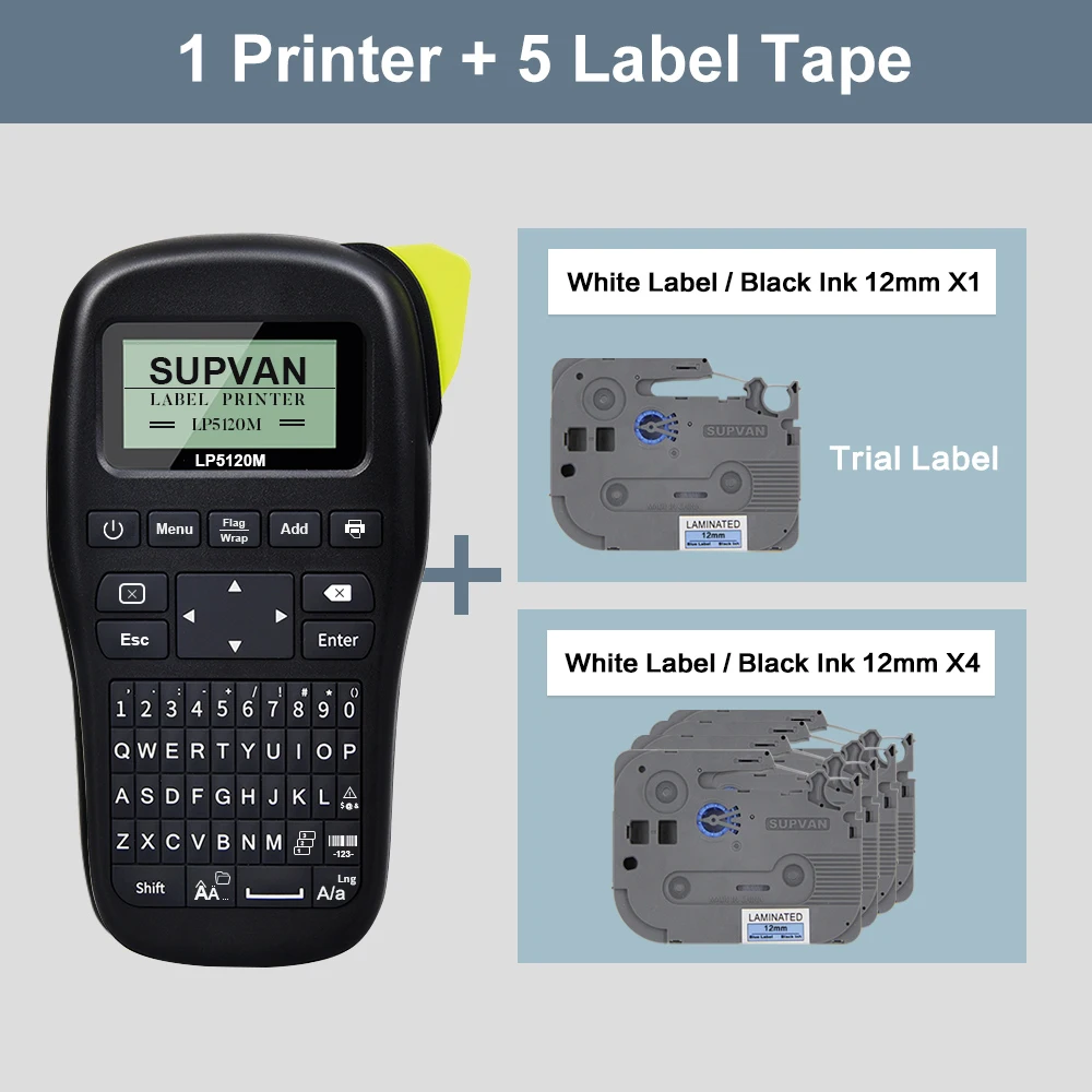 Supvan Labeler LP5120M Thermal Transfer Labels Printers Multiple Languages Labeling Machine Portable Labels Printing Machine New 