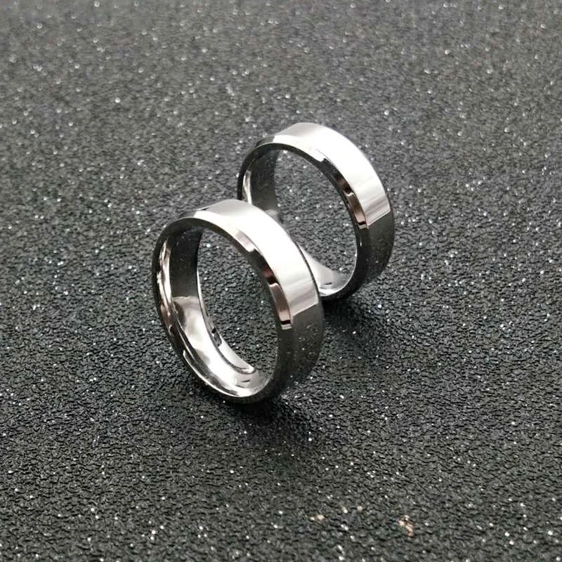 Anillos de acero inoxidable para mujeres y hombres, joyería minimalista con abalorios de 6mm de ancho, anillo de nudillos de calidad, regalo de fiesta de moda