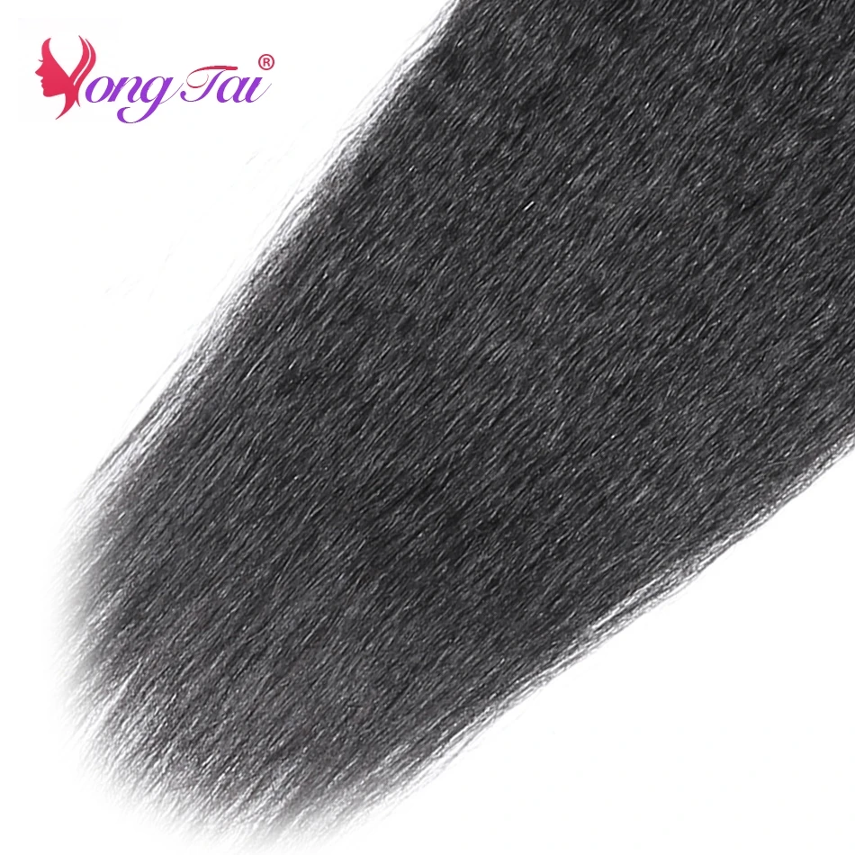 YuYongtai волосы бразильские кудрявые прямые волосы Remy человеческие волосы для наращивания плетение натуральный цвет 10-26 дюймов м один пучок