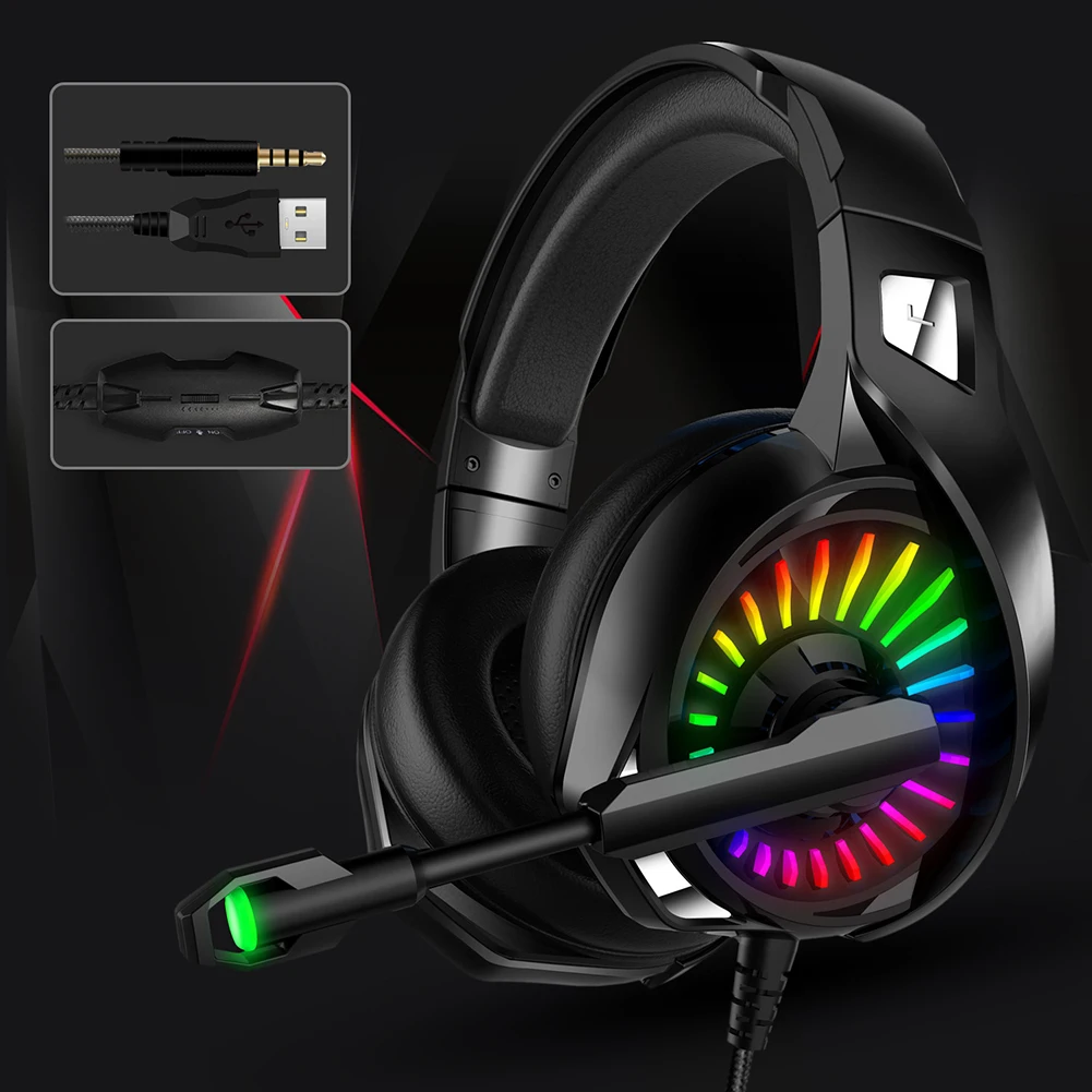 A20 Subwoofer Luminous Skin Friendly Wired Gaming Headset for Xbox PC PS Gamers