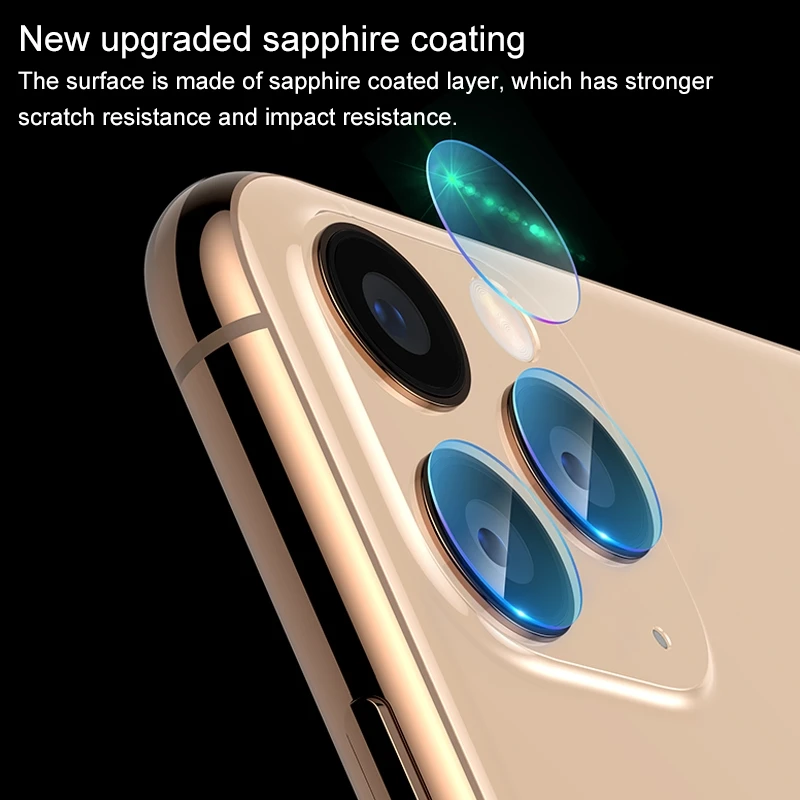 Для iPhone 11/iPhone 11 Pro/iPhone 11 Pro Max задняя камера объектив закаленная пленка dura mater с белой нижней пластиной