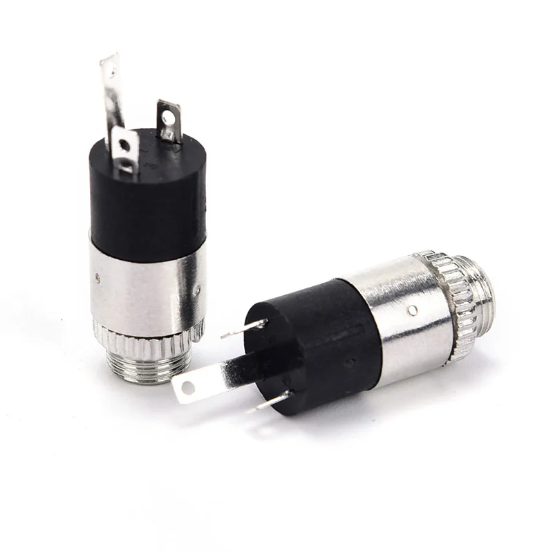

5Pcs model PJ-392 silver 3.5mm Stereo Headphone Audio Video Jack Socket Connector Plug With Nut for Mobile Phone MP3/MP4 Player