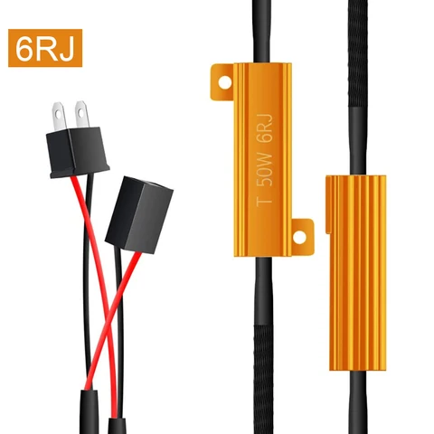 12V 50W H7 Headlight Canbuce Car LED Decoder Load Resistor Fog Light DRL Decoder Error Canceler Warning LED Decoder Harness