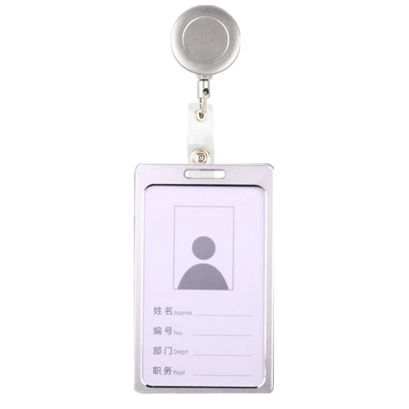 1PC Work Card Holders With Retractable Badge Reel Pull Keychain Name Tag Key Card Holder - Цвет: NO.3