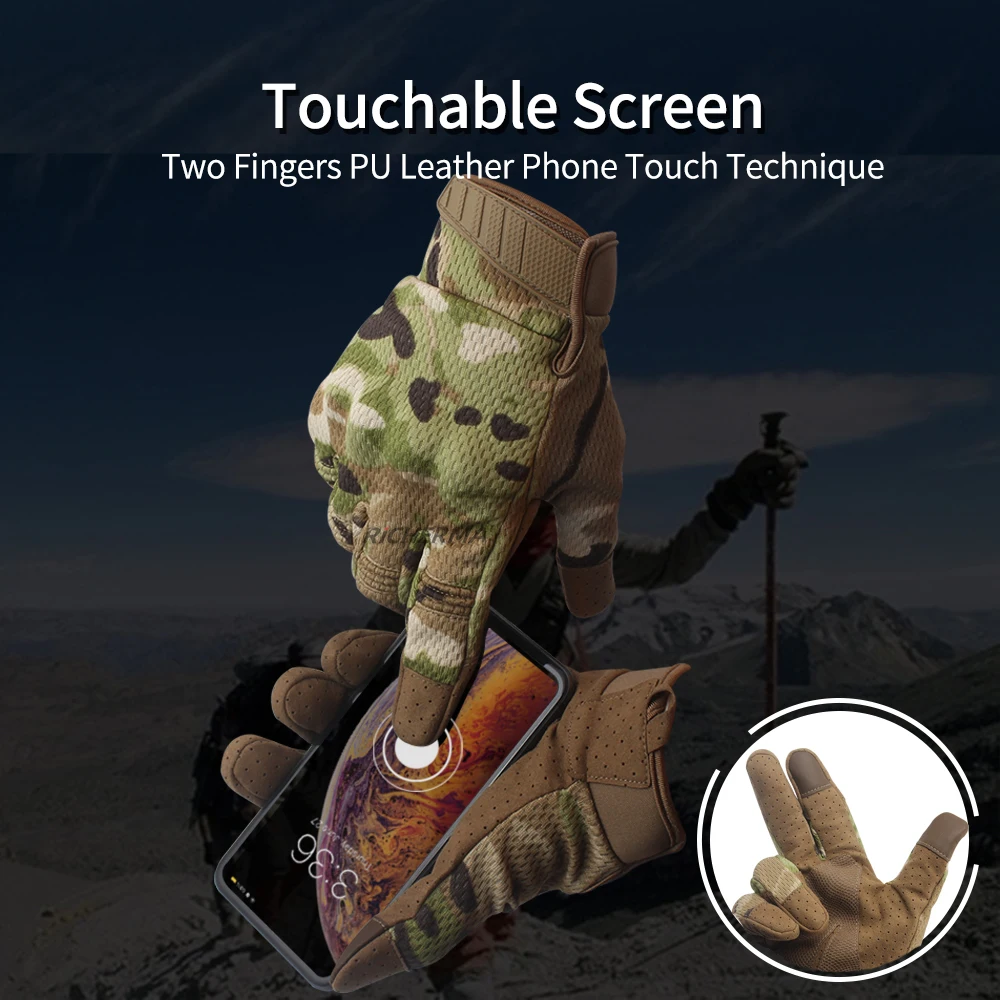 Зимние мотоциклетные перчатки с пальцами мужские тактические для сенсорного