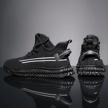 

BG Men running shoes Flywire sneakers Lightweight breathable Outdoor sports casual Various styles big size Lace-up red black