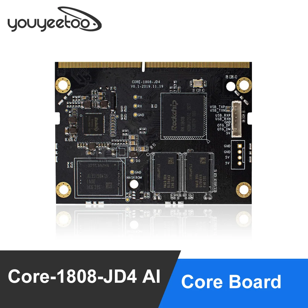 

Smartfly Firefly Core-1808-JD4 AI Core Board RK1808 AI Chip Dual-Core Cortex-A35 supports TensorFlow/Caffe/ONNX/Darknet Coupled