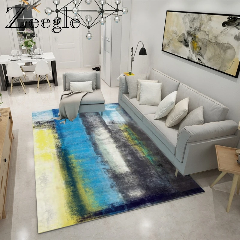 Zeegle Ink Painting Nordic Carpets for Living Room Rectangle Bedroom Area Rug Anti-slip Coffee Table Floor Mats Bedside Carpet