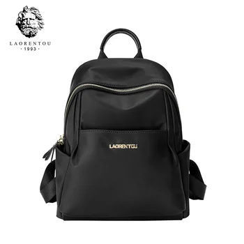 

LAORENTOU Women Simple Backpack Student Satchel Man's Casual Backpack Multi-function Fashion Totes Fabric Travel Rucksack