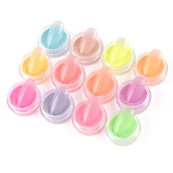 

12 Pcs/Set Fluorescent Powder DIY Bright Nail Art Glow In The Dark Sand Powder Pigment Dust Luminous Nail Glitter Holographic gl