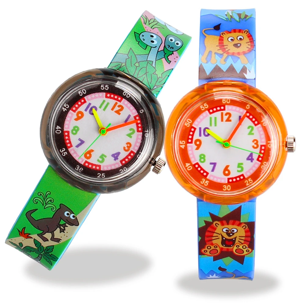 Cartoon Pony Kids Watches Cute Lion/dinosaur Watch Baby Learning Time Props Children and Students Quartz Watch Relogio Infantil afbeelding