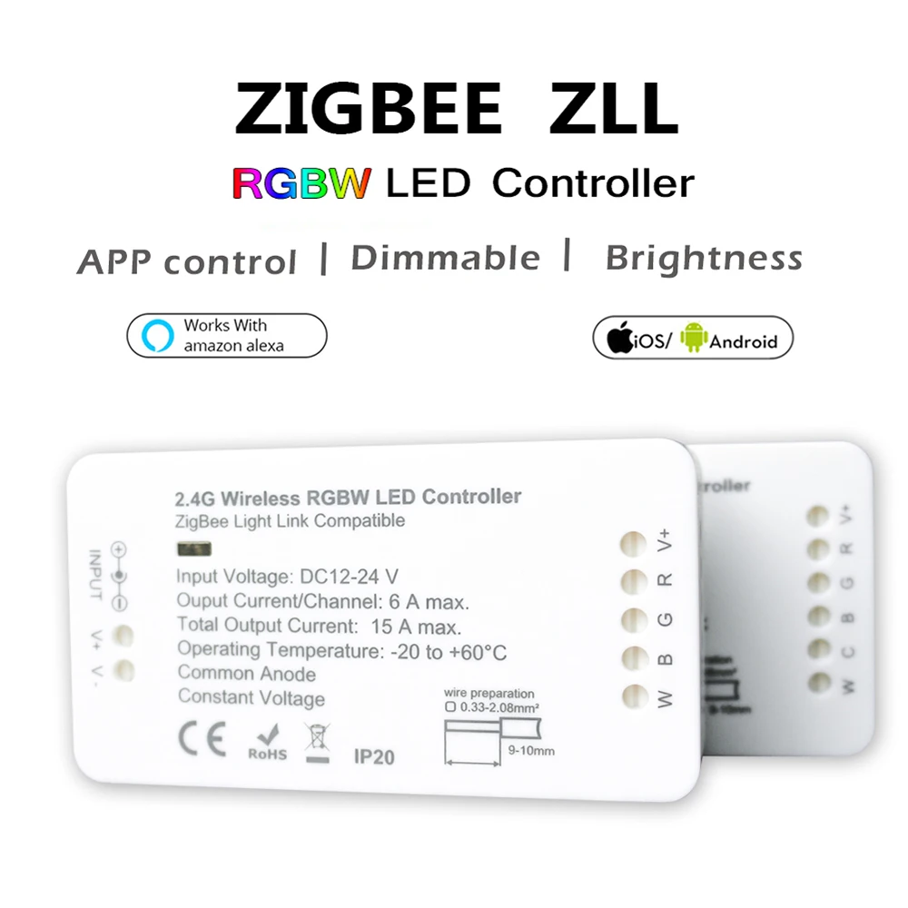 LED Controller RGB+CCT RGBW WWCW LED Strip Controller DC12/24V Linear Light Dimmer APP LED Controller