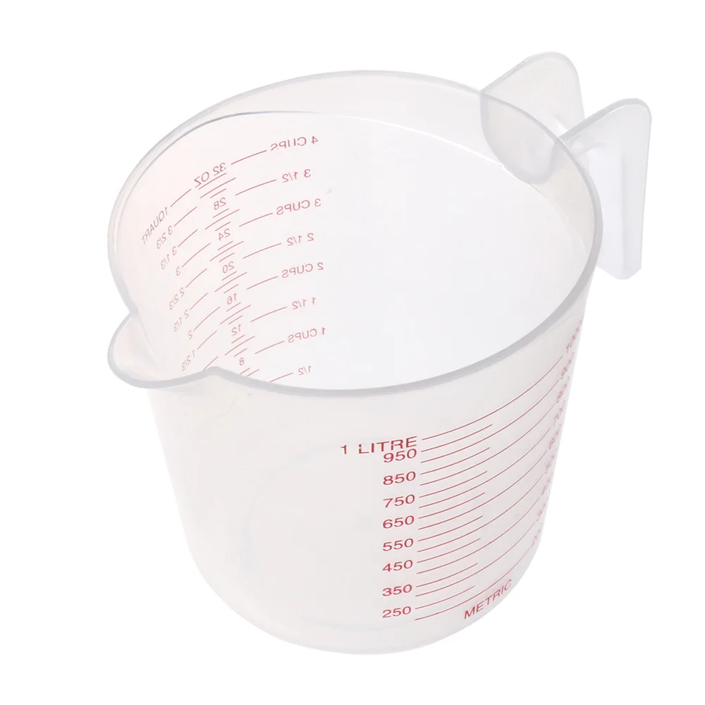 

Clear Plastic 1L Measuring Jug Cup Grip Cooking Barking Kitchen Lab 1000ml Container Graduated Jug Accurate High Quality