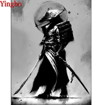 

Black and white portrait of a Japanese samurai 2020 5d Diamond Painting Full square Rhinestone of Picture DIY Diamond mosaic Art