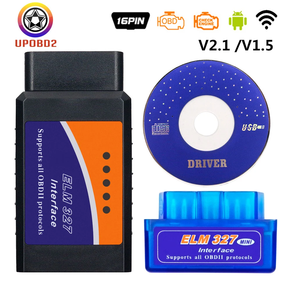 Диагностический сканер HHOBD 2 прибор OBD2 ELM327 elm 327 V1.5 V2.1 совместимый с Bluetooth для