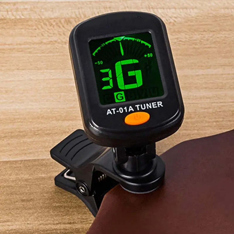 Clip-on Tuner for Second-order Bass Ukulele AT01A Chromatic Tuning Modes Quality suit for guitar