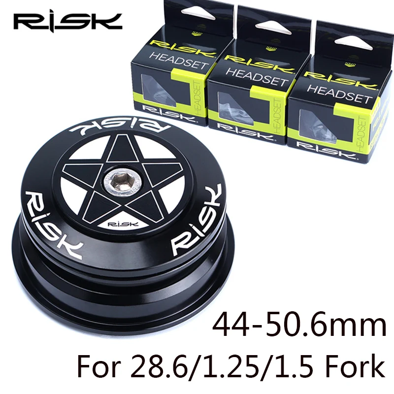 Risk aluminum 2 DH-506 подшипник 44-50,6 мм MTB велосипед головной части шоссейного велосипеда 28,6 прямая вилка для 1,25/1,5 коническая труба вилка