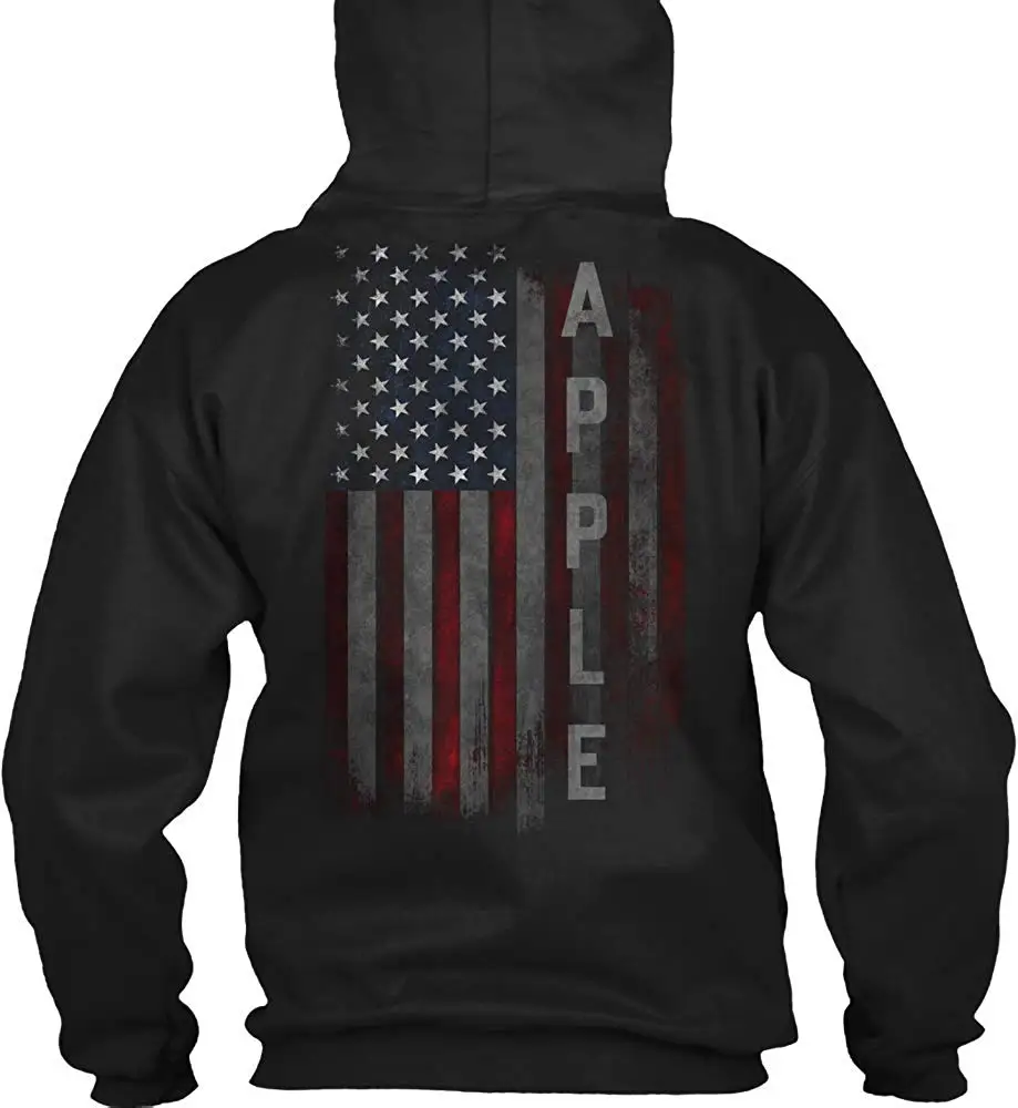 Apple Family American Flag Sweatshirt - Gildan 8oz Heavy Blend Hoodie |