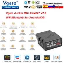 Vgate vlinker mc + elm327 bluetooth 4.0 obd 2 obd2 scanner wifi elm 327 trabalho para bimmercode forscan para android/ios pk obdlink