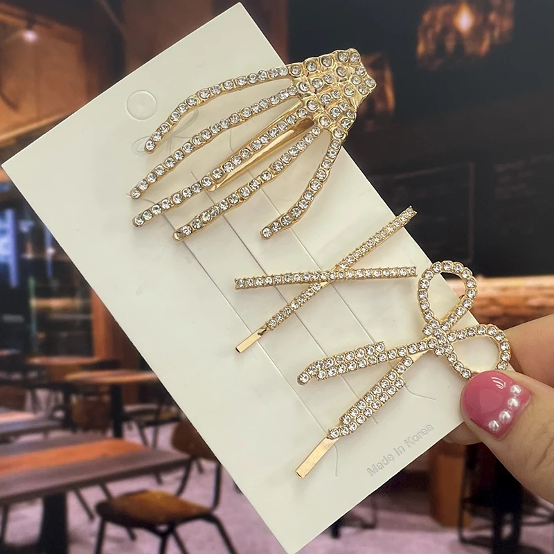 Hair Accessory Hair Clip Jewelry Accessories Fashion Crystal Hair Clips for Women Snowflake Butterfly Flower Rhinestone Hair Accessories Female Vintage Jewelry Hairwear