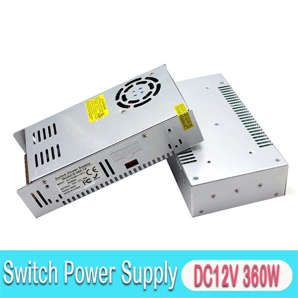 

Variable Dc Power Supply 12V 30A 360W LED Driver Transformer AC To DC12V SMPS for LEDLighting Monitor CCTV 3D Printer