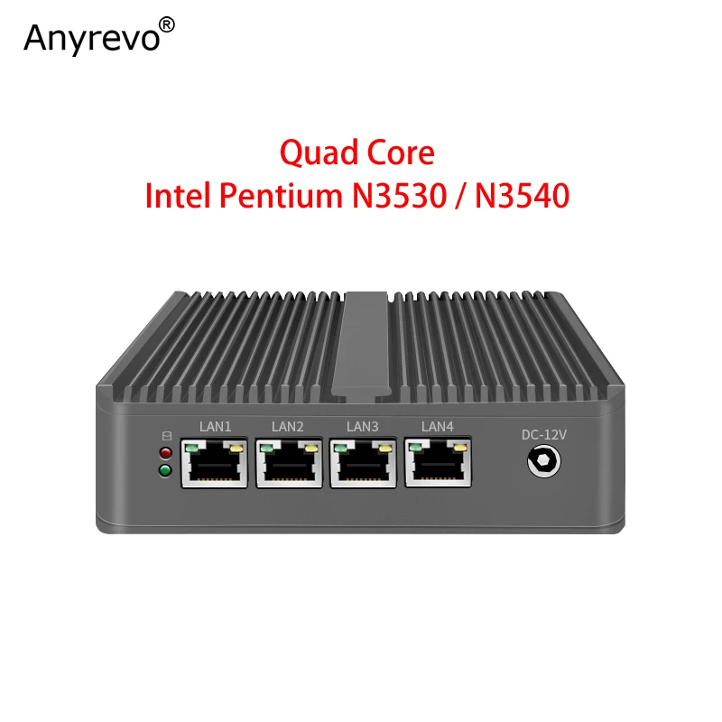 Мини-роутер Intel Pentium N3530/N3540 четырехъядерный без вентилятора с VGA HD-MI 4 intel Gigabit LAN для
