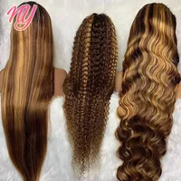 Highlight Wig Human Hair Body Wave Lace Front Wigs For Woman Human Hair 13×4 HD Lace Frontal Wig 8″-32″ Colored Human Hair Wigs 1