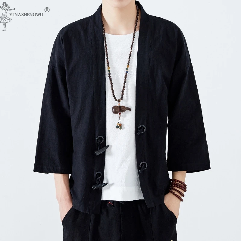 

Yukata Men Kimono Cardigan Men Japanese Kimonos Top Coat Kimono Cosplay Costume Print Asian Clothes Beach Summer Casual Shirts