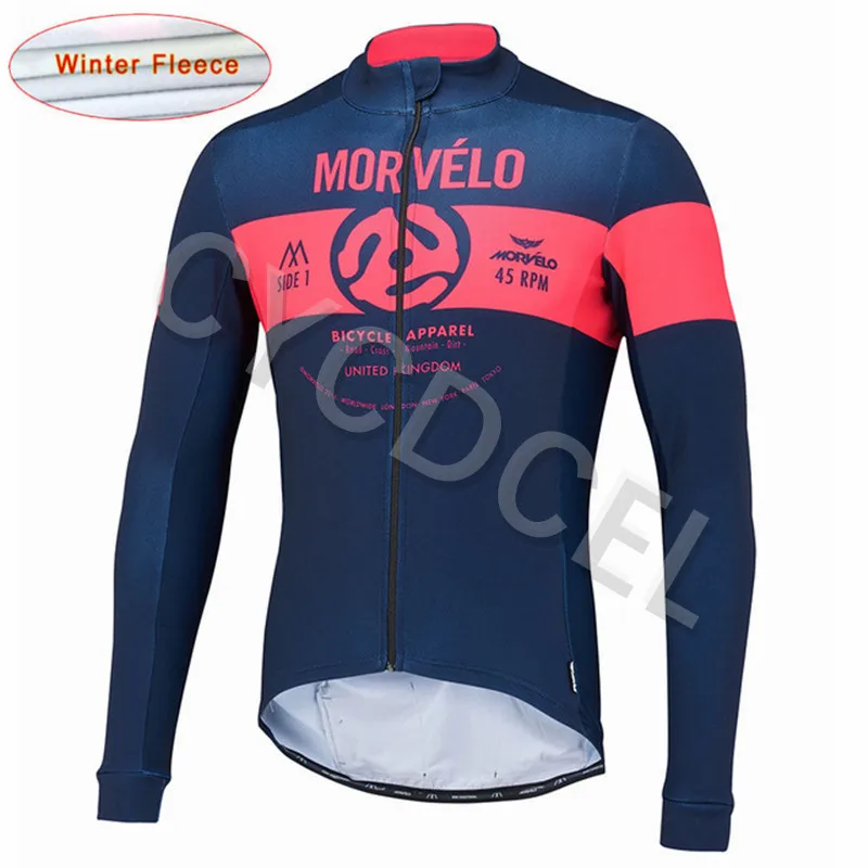 Morvelo зимний термальный флис мужской велосипедный с длинным рукавом Велоспорт Джерси Команда Открытый горный велосипедный триатлон Майо Ropa Ciclismo - Цвет: 7