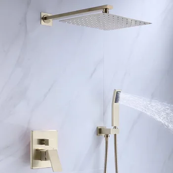 

Hidden shower sprinkler set into wall-type embedded box flower sprinkler gold