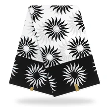 Африканская Анкара ткань Новое поступление африканская восковая печатная ткань черный и белый хлопок для платья 6 ярдов